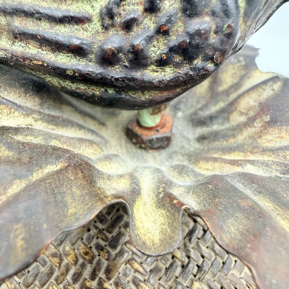 Vintage Bird Finial Lid Boho Woven Look Decorative Cover 7.5 Inch - Picture 7 of 12